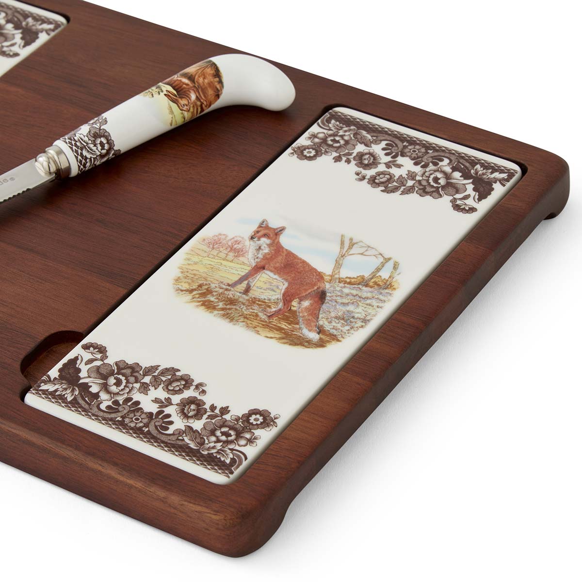 Woodland Cheese Board & Knife, Fox & Rabbit image number null